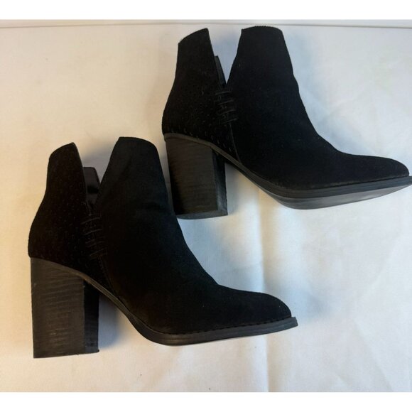 Steve Madden Shepp Women’s Size 6 Black Suede Block Heel Comfort Ankle Booties - Picture 7 of 12